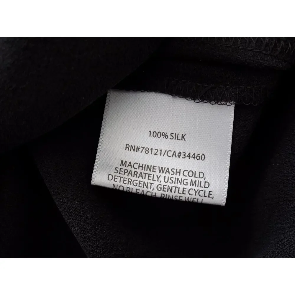 Eileen Fisher black silk tunic top size Large - Picture 5 of 5